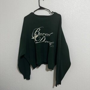 PacSun Bored to Death Graphic‎ Sweater XL Green Cotton Knit Streetwear